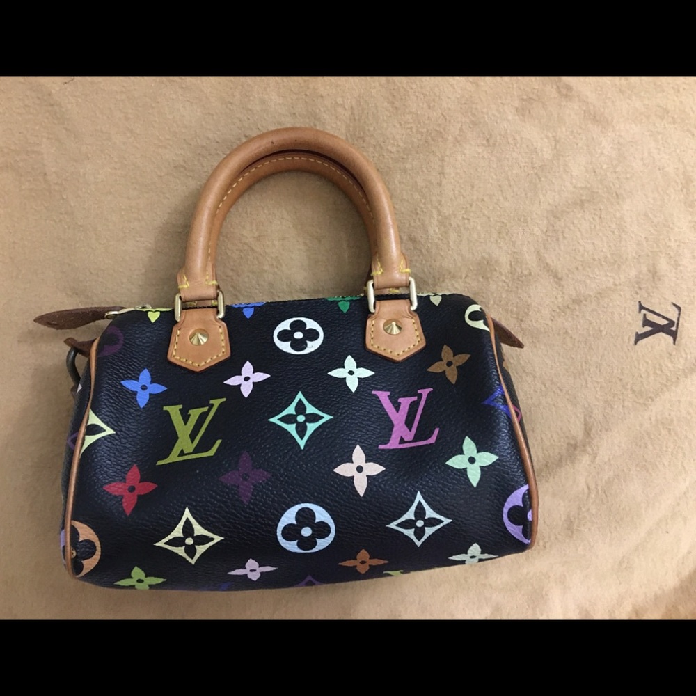 Multicolor Mini Speedy Handbag Black